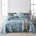 ENASAL Cotton Bedspread Quilt Sets Reversible Bedding Sets Coverlet Sets Comforter Paisley Bedspread,Blue, King Size