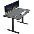 VIVO Electric Height Adjustable 48 x 30 inch Memory Stand Up Desk, Black Solid One-Piece Table Top, Black Frame, Standing Workst