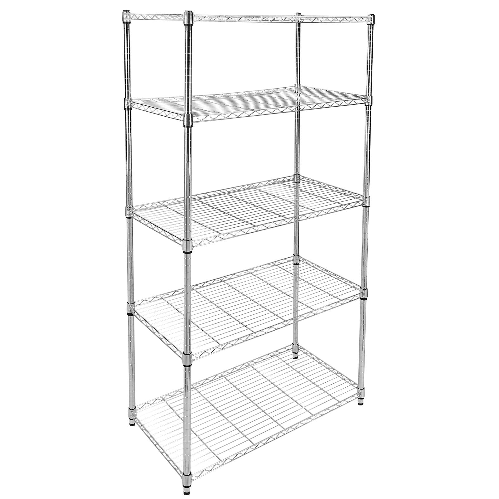 YSSOA 5-Shelf Heavy Duty Storage Shelves, 1750Lb Loading Capacity, 35.43 W x 17.72 D x 70.87 H Adjustable Shelving Unit with Whe