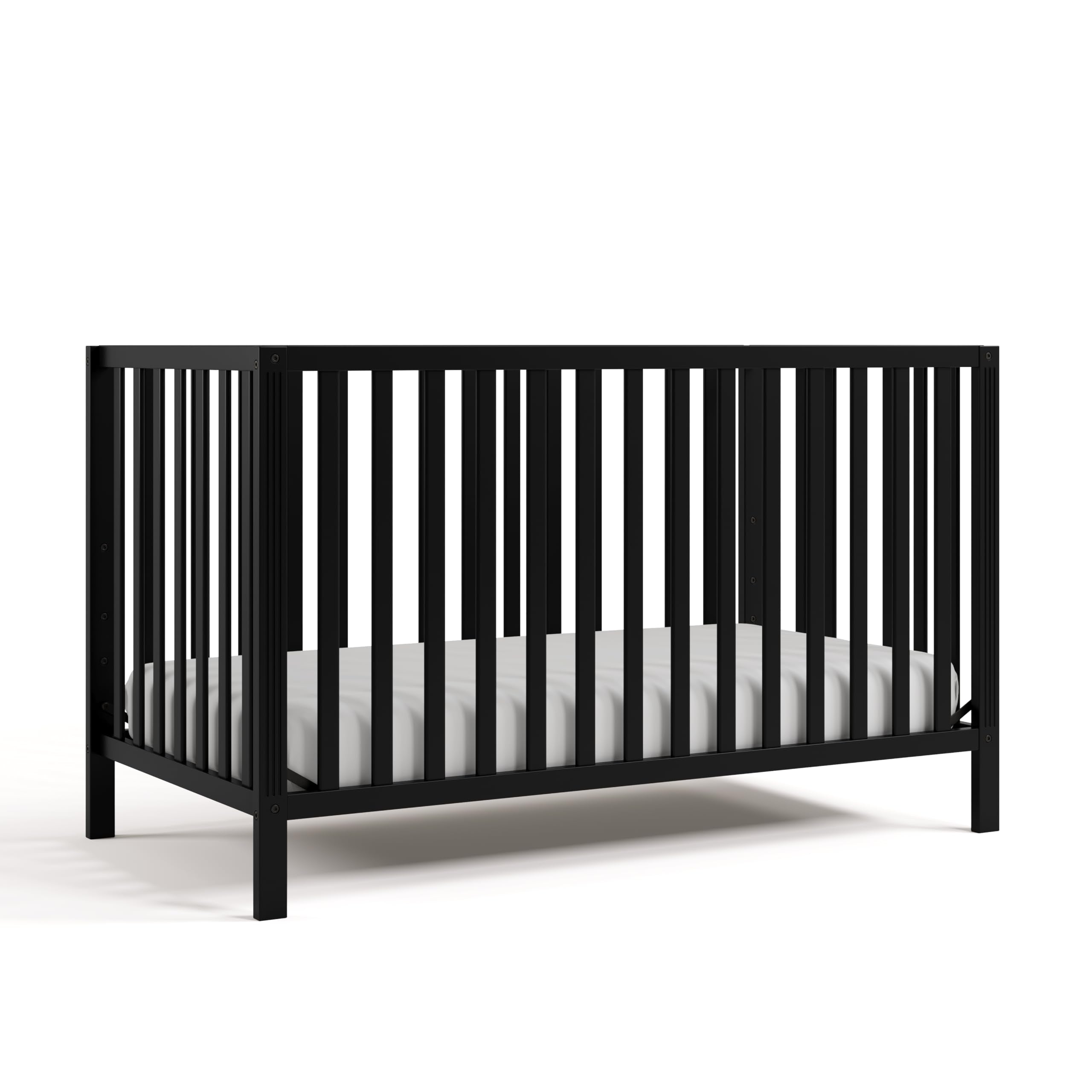 Storkcraft Morningside 5-in-1 Convertible Crib (Black) - GREENGUARD Gold Certified Baby Crib, Fits Standard Crib Mattress, Easy 