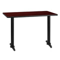 Flash Furniture Graniss 30 x 42 Rectangular Mahogany Laminate Table Top with 5 x 22 Table Height Bases