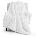 Bedsure Faux Fur White Blanket Twin Size for Couch - Soft, Fuzzy, Fluffy, and Shaggy Blankets, Warm and Thick Sherpa, Pure White