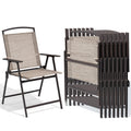 Crestlive Products Patio Folding Chairs Set of 8, Outdoor Folding Chairs with Durable Rust-Resistant Frame and Breathable Textil