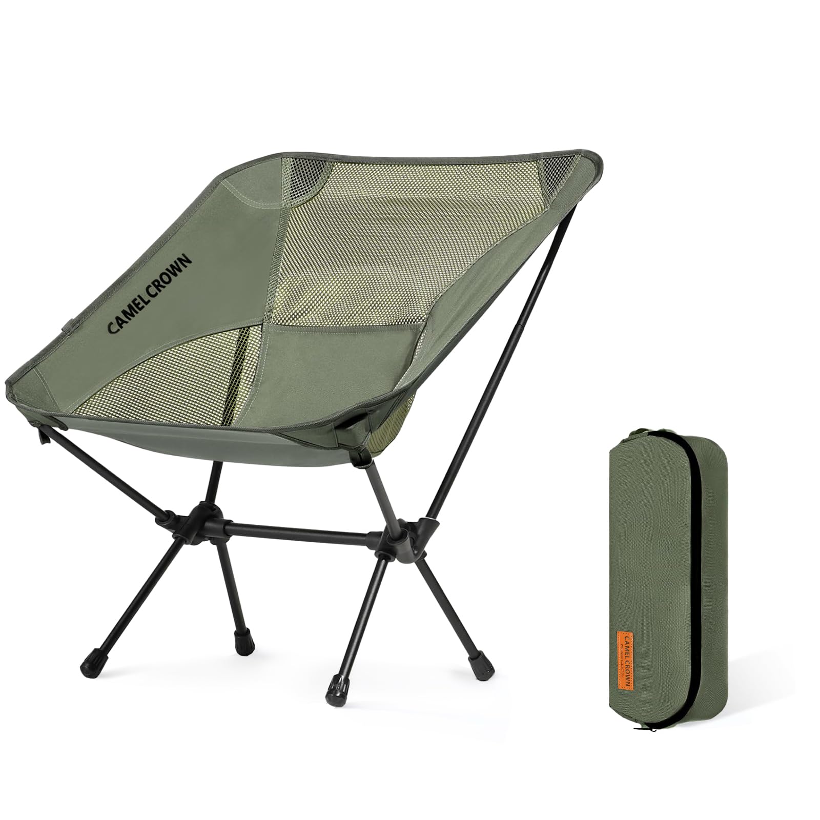 CAMEL CROWN Portable Camping Chair Lightweight Compact Folding Chair Mesh for Outdoor Camp Travel Beach Picnic Festival Hiking B
