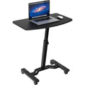 SHW Mobile Height Adjustable Laptop Rolling Cart with Height Adjustment from 28 to 33, Black