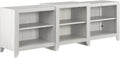 Crosley Furniture Ronin Low Profile TV Stand for 75+ inch TVs, Entertainment Center with Storage Shelves, Whitewash