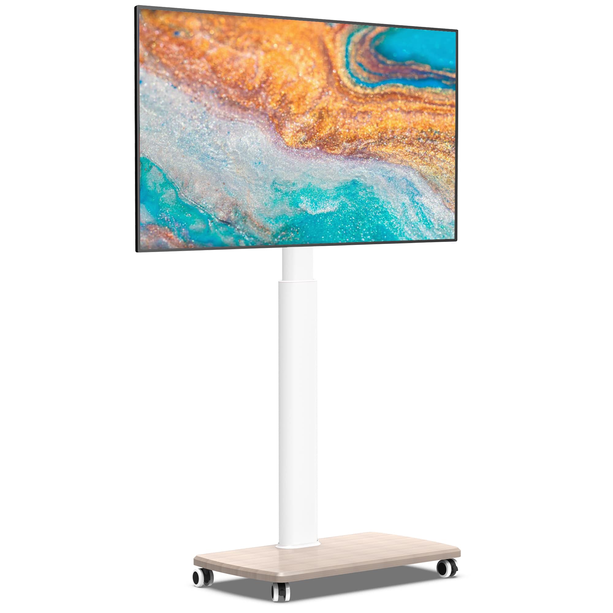 FITUEYES Rolling TV Stand for 32 to 65 70 Inch TVs, Portable Mobile TV Cart on Wheels, Tall Universal Floor Stands with Swivel M