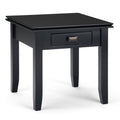 SIMPLIHOME Artisan SOLID WOOD 21 inch Wide Square Transitional End Side Table in Black for the Living Room and Bedroom