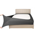 Stretch Jersey Box Spring Cover Wrap Around, Bed Skirt Alternative, Ultra Soft & Wrinkle Resistant, Queen/Queen XL, Dark Gray