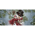 Evergreen Flag Snowman Snuggles Interchangeable Entrance Doormat | Indoor and Outdoor | 22-inches x 10-inches | Non-Slip Backing
