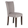 Benjara BM195015 38 x 19 x 23.5 in. Fabric Upholstered Wooden Parson Dining Chair with Splayed Back Gray & Brown