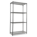Alera ALESW503618BA 36 in. x 18 in. x 72 in. 4-Shelf Wire Shelving Starter Kit - Black Anthracite