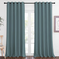 NICETOWN Blackout Greyish Blue Curtain & Drape 102 inches Long - Energy Saving Thermal Drape Grommet Sound Reducing Light Blocki