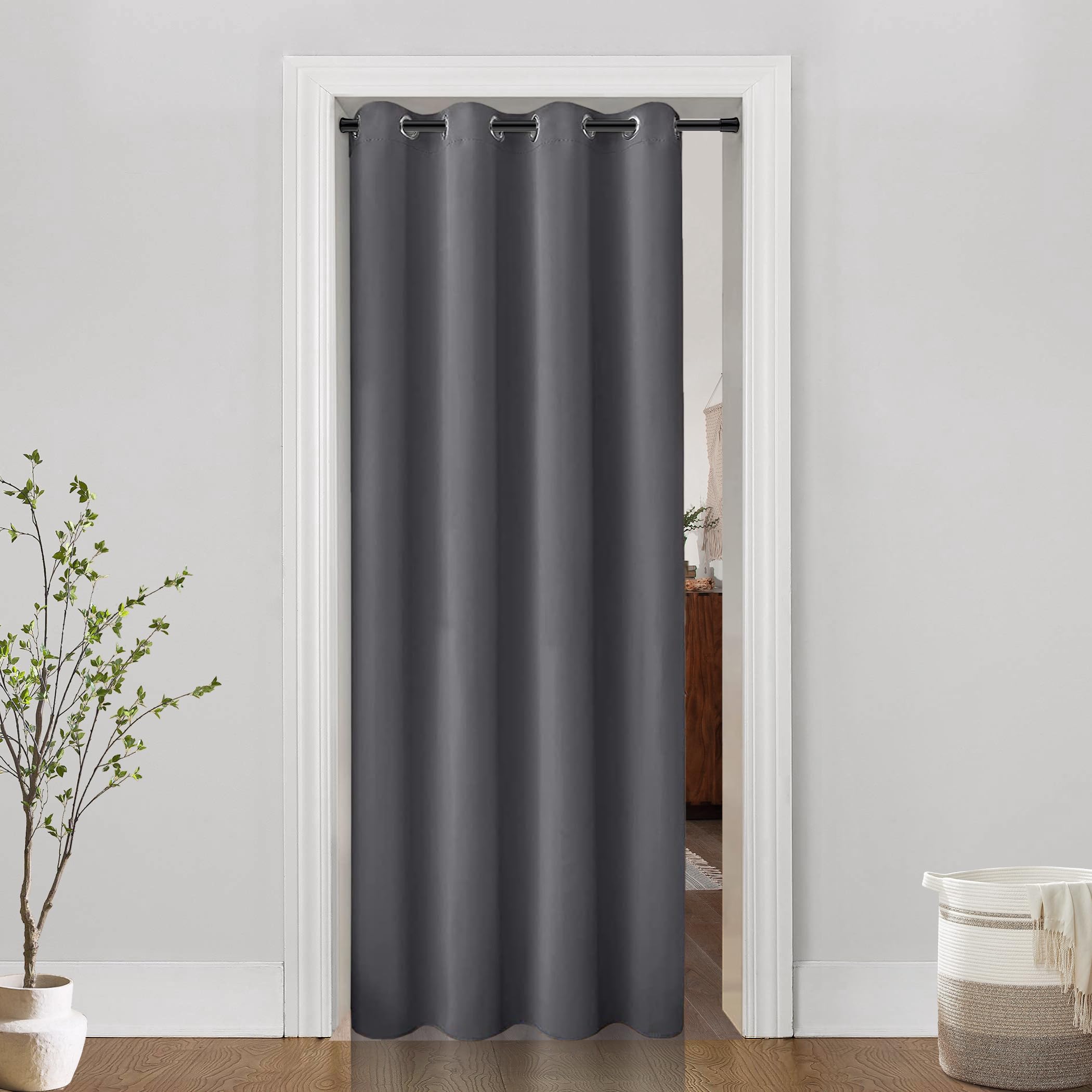 PANELSBURG 80 Inch Curtains for Sliding Glass Door,52 in Wide x 80 in Long Blackout Sliding Door Blinds for Doorway Closet Pantr