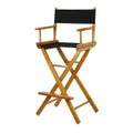 Casual Home 30 Directors Chair Honey Oak Frame-with Black Canvas, Bar Height