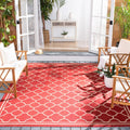 SAFAVIEH Courtyard Collection 8 x 10 Red/Bone CY6918 Trellis Indoor/ Outdoor Patio Backyard Mudroom Area Rug