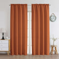 Chyhomenyc Orange Curtains 84 Inch Length 2 Panels Set, Faux Linen Textured Semi Light Filtering Soft Airy Farmhouse Curtain Dra