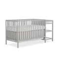 Dream On Me Synergy Convertible Crib and Changer in Pebble Grey with Detachable Changing Table, JPMA Certified, 1    Changing pa