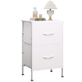 WLIVE White Nightstand, Night Stand with 2 Drawers, Small Dresser for Bedroom, Bedside Furniture, College Dorm, End Table with F