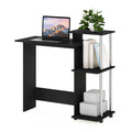 Furinno Efficient Home Laptop Notebook Computer Desk with Square Shelves, Side, Americano/Chrome