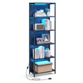 VASAGLE 6-Tier LED Bookshelf, Display Shelf with Dimmable Lights, LED Bookcase with Steel Frame, 11.9 x 23.6 x 70.3 Inches, for 