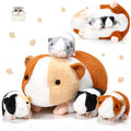 Jenaai 5 Pcs Guinea Pig Stuffed Animals, 16 Inch Big Mama Hamster Realistic Stuffed Animals with 4 Cute Plushie Babies Soft Guin