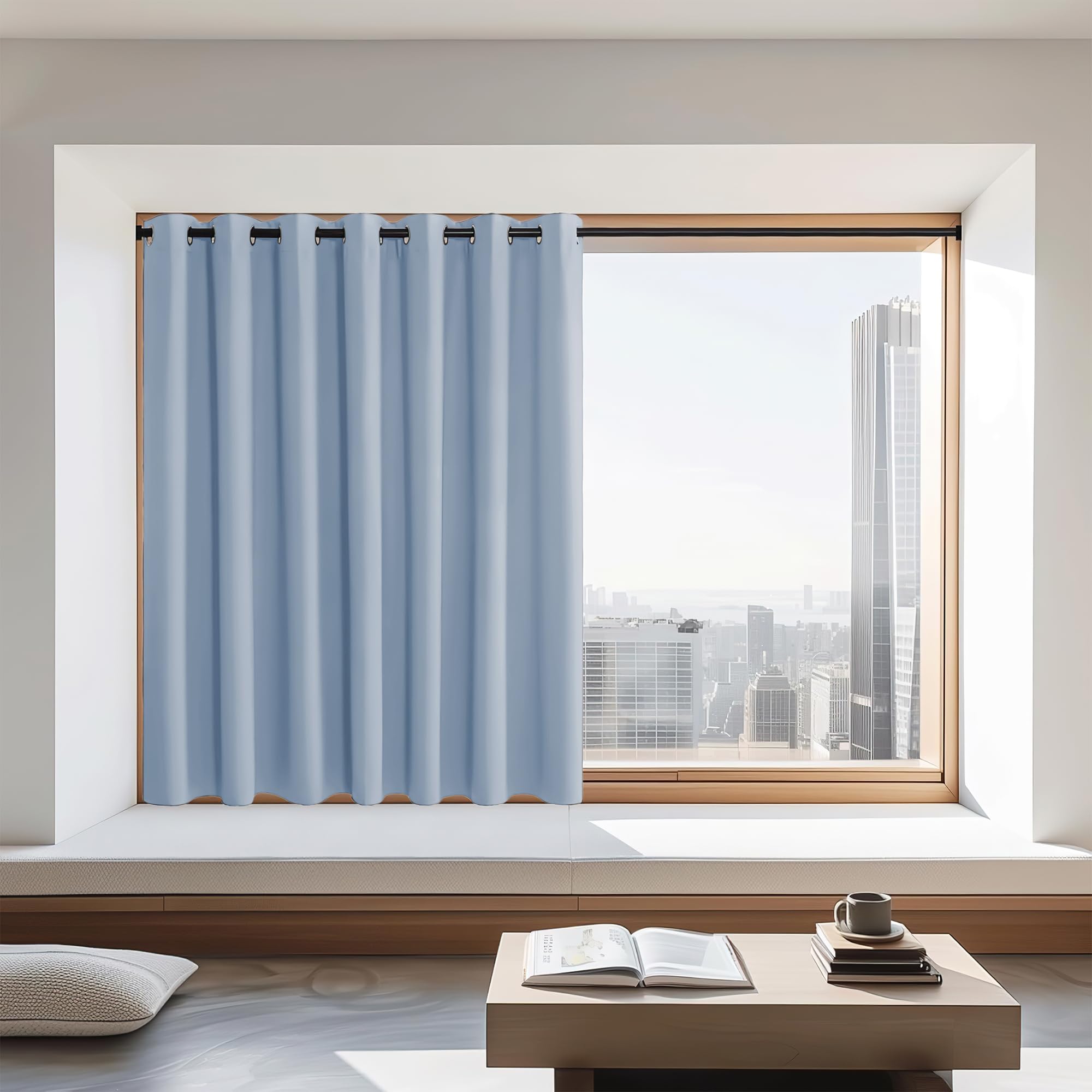 NICETOWN Blackout Curtains 72 inches Long, Grommet Privacy Window Treatment Thermal Insulated Room Darkening Sliding Glass Door 