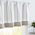 jinchan Nautical Valance Striped Linen Curtain 18 Inch Gray Farmhouse Room Darkening Kitchen Valance for Living Room Window Doub
