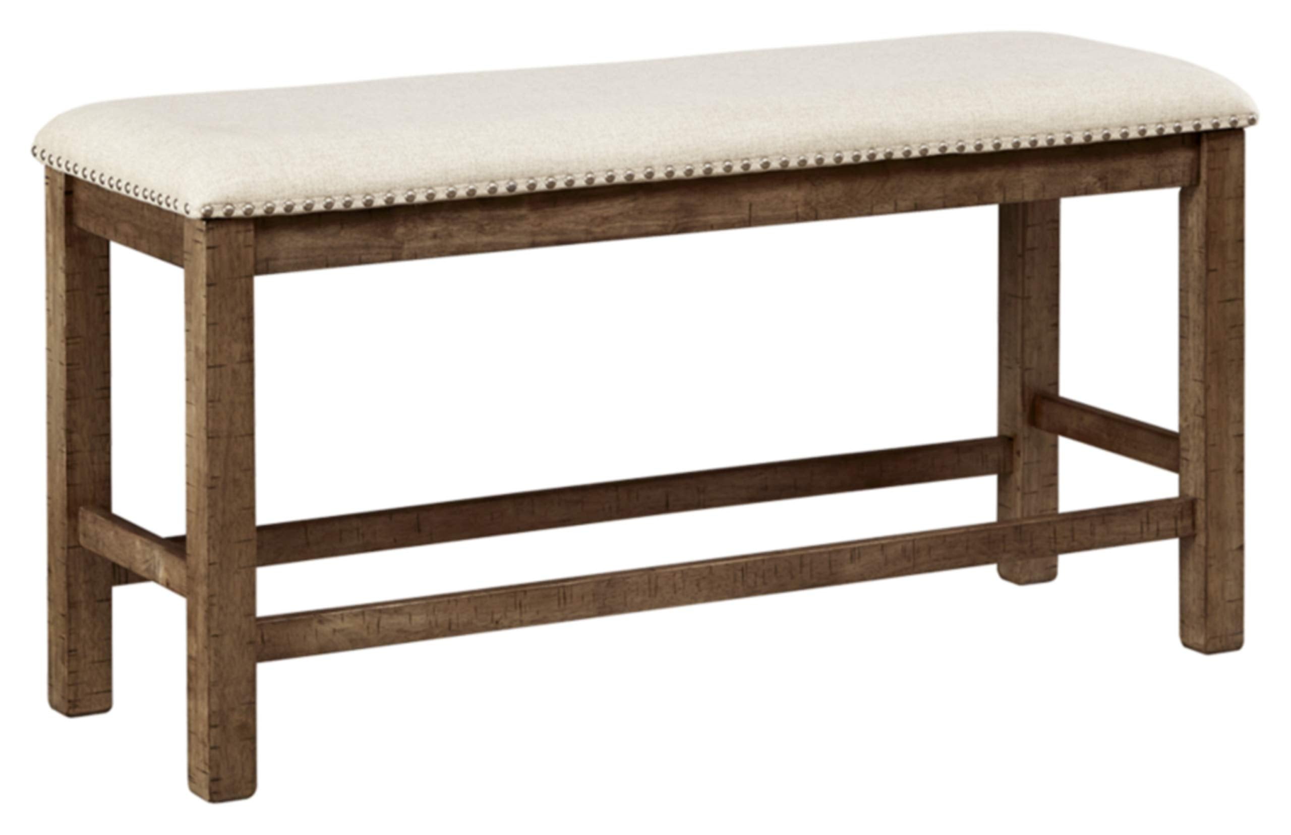 Signature Design by Ashley Morriville Counter Height Upholstered Dining Room Bench, Brown
