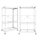 Origami 4-Tier Storage Shelves on Wheels, Steel Shelving Holds 1000 pounds, Heavy Duty Garage Storage & Organization, Closet Org