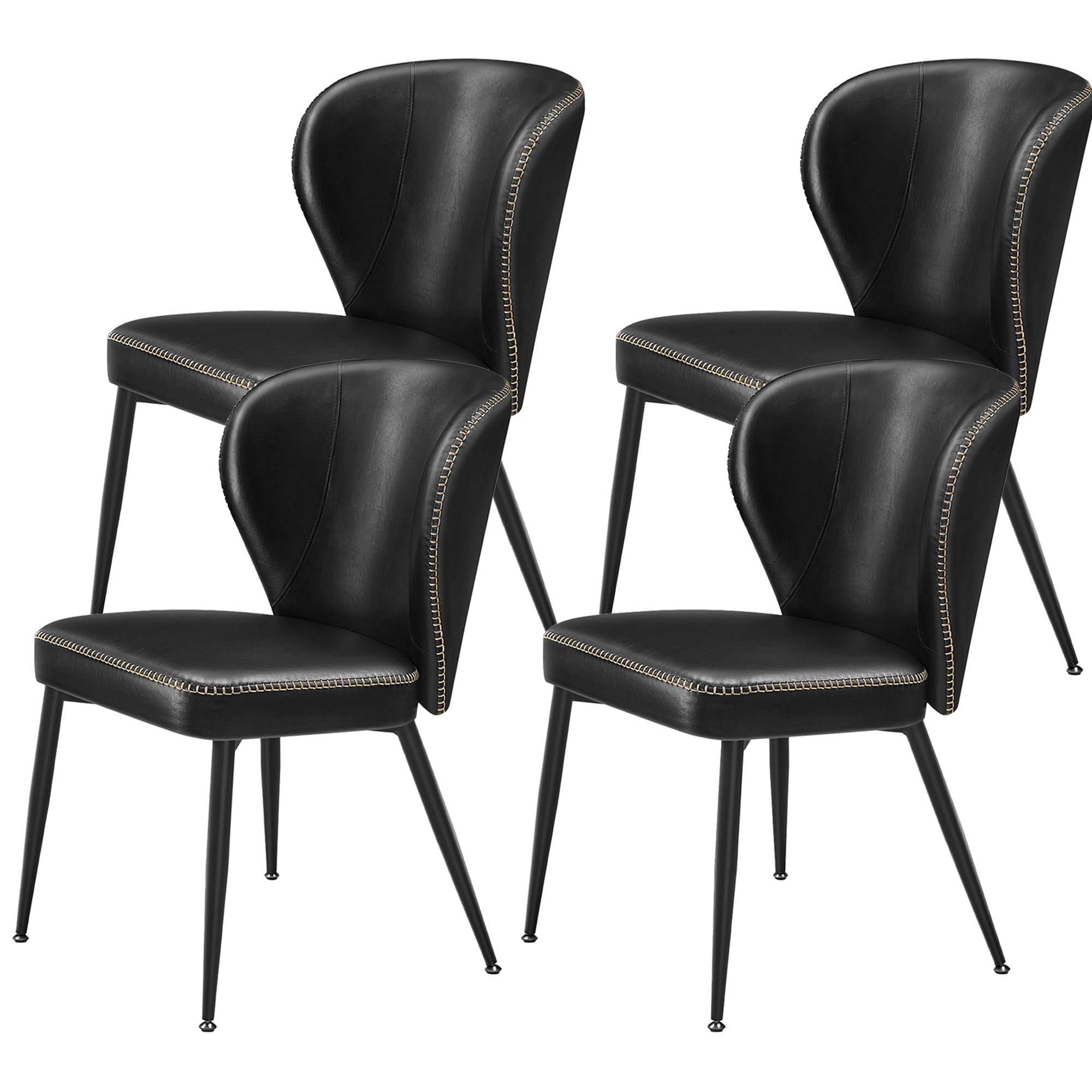 VASAGLE EKHO Collection - Dining Chairs Set of 4, Upholstered Kitchen Chairs, Comfortable Seat, Synthetic Leather with Stitching