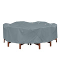 Classic Accessories Storigami Water-Resistant 94 Inch Easy Fold Round Table & Chairs Cover, Monument Grey, Outdoor Table Cover