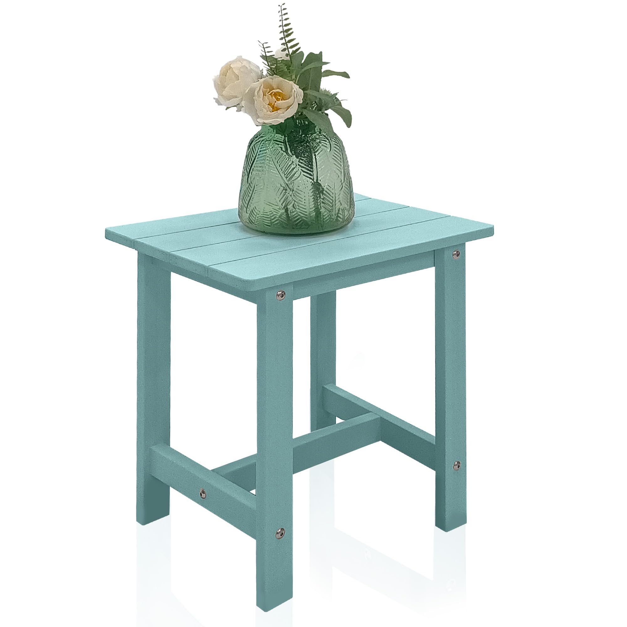 Meluvici Outdoor Side Table, Small Adirondack Side Table for Adirondack Chair - Indoor Outdoor End Table - HDPS (Dark Blue)
