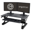 Ergotron - WorkFit-TL Standing Desk Converter, Dual Monitor Sit Stand Desk Riser for Tabletops - 37.5 Inch Width, Black