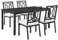 Crosley Furniture Chambers 5-Piece Outdoor Dining Set for 4, Patio Table and Chairs for Backyard, Deck, Matte Black with Creme C