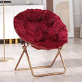 SFIHOME Foldable Oversized Moon Chair, Large Soft Lazy Cozy Comfortable Faux Fur Round Saucer Moon Chair for Teens and Adults, B
