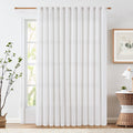 jinchan White Linen Curtain 84 Inch Length Curtain for Living Room Extra Wide for Room Divider Curtain Rustic Farmhouse Curtain 