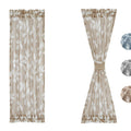Treatmentex Sidelight French Door Panels 72inches Long Leaf Print Design Narrow Side Door Window Curtains for Front Back Glass D