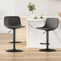 Adjustable Bar Stools Set of 2, Mid Century Modern Swivel Bar Stools, Industrial Bar Height Stools with Back Support Counter Hei