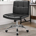 OUTMASTER Black Office Chair with Wheels - 360 Swivel Armless Back Support