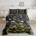 Feelyou Kids Gamer Comforter Set Camouflage Gaming Bedding Set for Boys Teens Bedroom Green Black Camo Video Game Decor Comforte