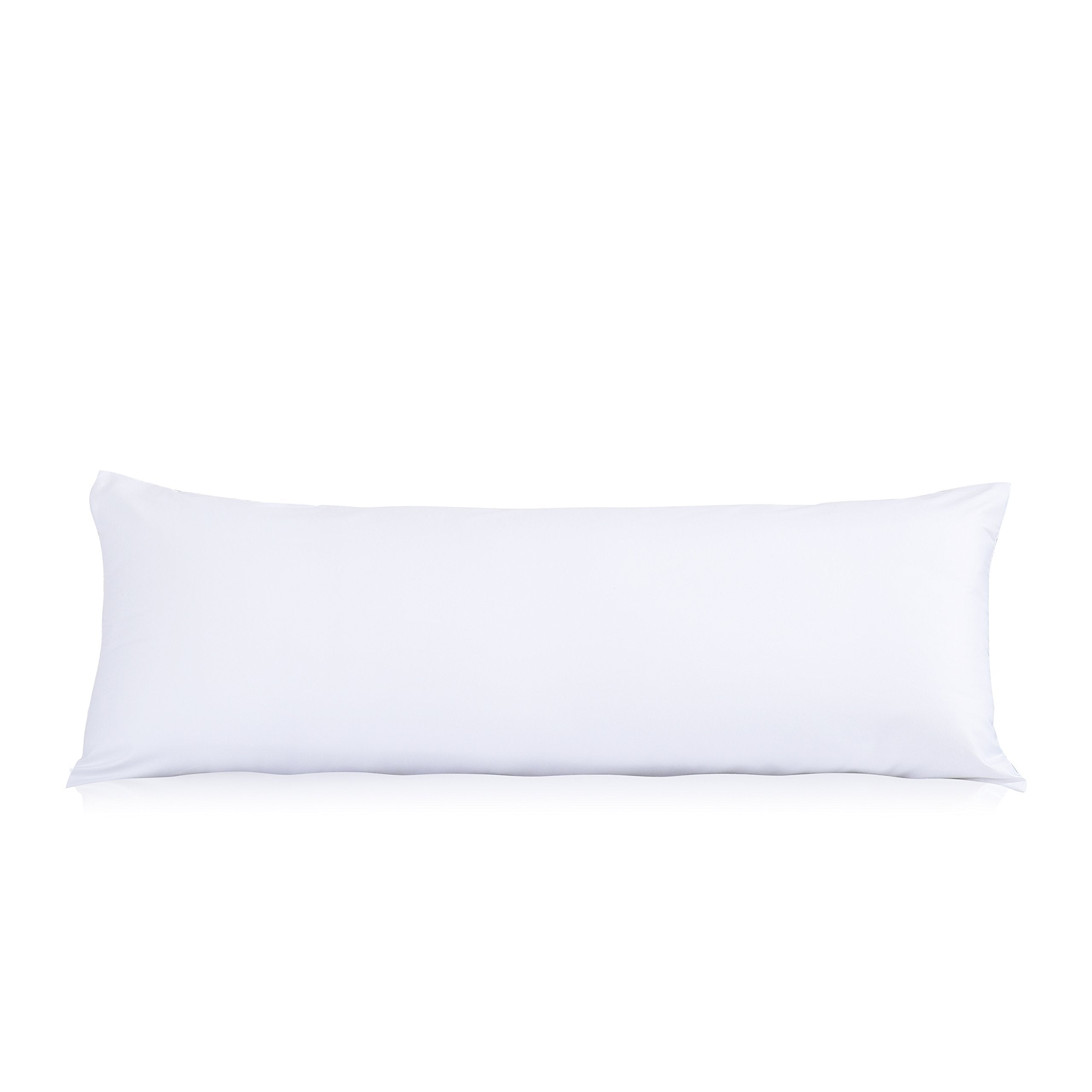 EVOLIVE Ultra Soft Microfiber Body Pillow Cover/Pillowcases 21x54 with Hidden Zipper Closure (21x54 Body Pillow Cover, White)