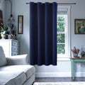 ChrisDowa Grommet Blackout Curtains for Bedroom - Thermal Insulated Room Darkening Curtains for Living Room (1 Panel Set, Navy B