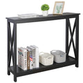SUPER DEAL Console Table 39.3   , 2-Tier Narrow Sofa Side Table with Storage Shelf, Entrance Table for Hallway/Foyer/Living Room