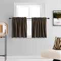 DONREN Brown Colour Small Window Tier Curtain Panels Room Darkening Valance Curtains for Cafe with Rod Pocket (30 x 24 Inch,1 Pa