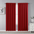 CUCRAF Red Blackout Curtains 72 inch Length 2 Panels Set, Rod Pocket Room Darkening Drapes for Bedroom Living Room, Insulated Th