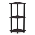Furinno - 12077DWN Turn-N-Tube 3-Tier Corner Display Rack Multipurpose Shelving Unit, Dark Walnut