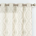 jinchan Boho Linen Curtains for Living Room Embroidered Design Window Curtains Light Filtering Flax Linen Blend Window Treatment