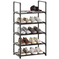 Hockmez 5-Tier Small Shoe Rack,Stackable Shoe Shelf Storage Organizer for Entryway Hallway Closet Bathroom Living Room(Black-5Ti
