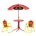 Outsunny Kids Table and Chair Set, Outdoor Folding Garden Furniture, Picnic Table for Patio Backyard, with Removable & Height Ad